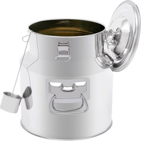 ( é)Réservoir scellé en acier inoxydable 22L avec Cuillère à vin - Pot étanche pour stockage de huile, Vin, Lait, BOCAUX DE (1/5)