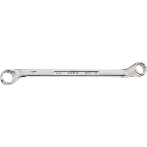 Llaves poligonales dobles, anillo contra acodado, Acero de cromado-vanadio 31CrV3, lado e/planos : 30 x 34 mm, Largo 375 mm