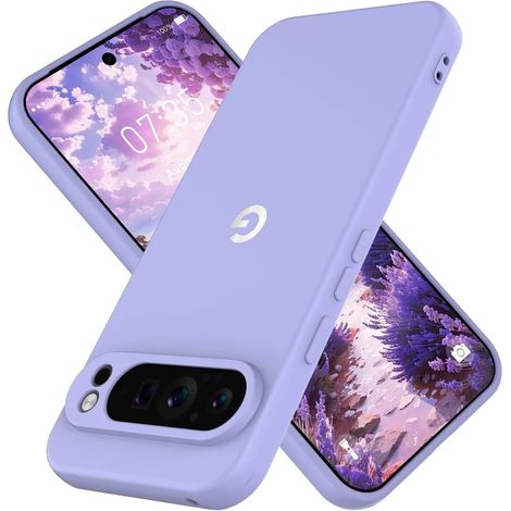 (Violet clair, Google Pixel 9a) Coque de téléphone en silicone souple et hypoallergénique, protection antichoc (1/5)