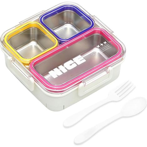 Plateau de rangement hermétique en acier inoxydable pour enfants (1/5)
