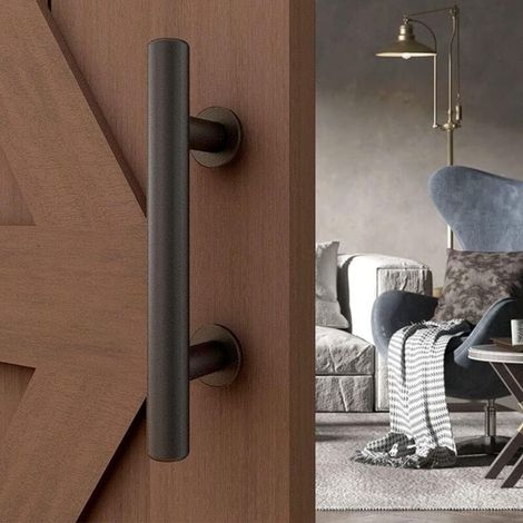 Poignee Porte Coulissante Poignee de Porte Noire Poignée de Porte de Grange Moderne (1/3)