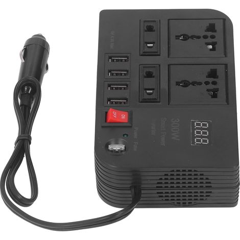 Adaptateur prise allume-cigare 12V vers 220V convertisseur 300W affichage numérique protection sous-tension voiture (1/5)