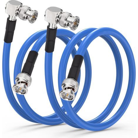 SDI Cables, Right-Angled BNC Connectors, 60cm RG6 75 Ohms, 3G/6G/12G Video, CCTV Camera (1/5)