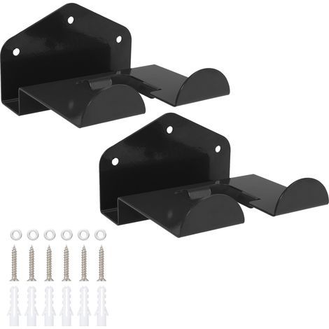 Support mural pour débroussailleuse, lot de 2, pour rangement de débroussailleuse, coupe-bordures, taille-haies, outils de jardin, noir (1/5)