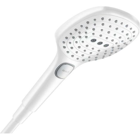 Hansgrohe Raindance Select E - Alcachofa de ducha, 120, 3 chorros, blanco mate 26520700