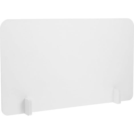 Séparateur de bureau en PVC blanc, 1 base pour table