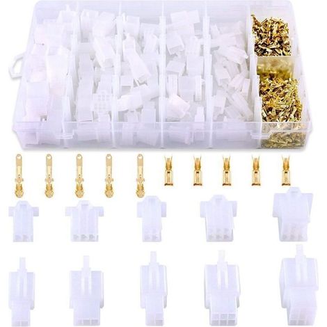 Connecteurs à sertir 2,8 mm – Lot de 580 pièces mâles et femelles pour moto, vélo, voiture et bateau (1/4)