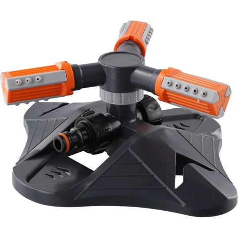 Arroseur de pelouse de jardin avec tête réglable pour une distribution ciblée de l'eau (orange) (1/3)