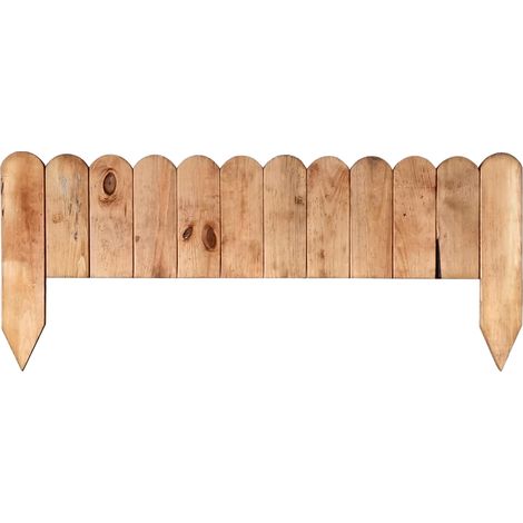Steccato concavo in legno di pino impregnato cm 110x50 recinto per orto giardino (1/5)