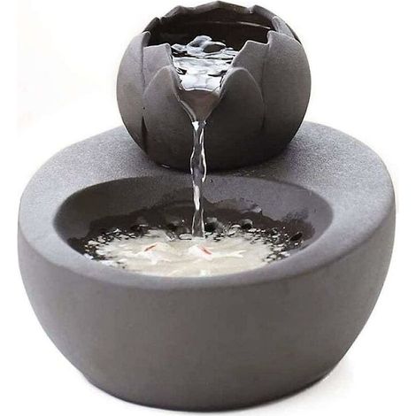 Cat Fountain Ceramic Pet Water Dispenser Lotus Vertical Cat Drinking Fountain Automatic Circulation Filter Water Health and Hygiene Bottom