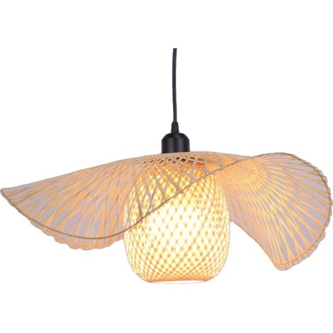 Suspension, en bambou fait main, style Art Déco, B 55CM, Pas d'ampoule-c (1/2)