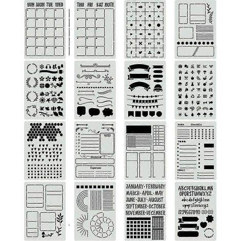 Tagebuch-Schablonen-Set, 16-teilig, ultimativer Produktivitätsplaner für A5-Tagebuch-Schablonen Sharp Jo (1/5)