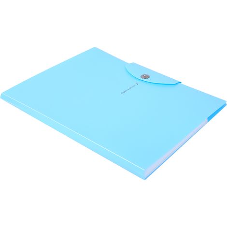Chemise à documents en PVC bleu, 5 compartiments, format A4, avec fermeture magnétique (1/5)