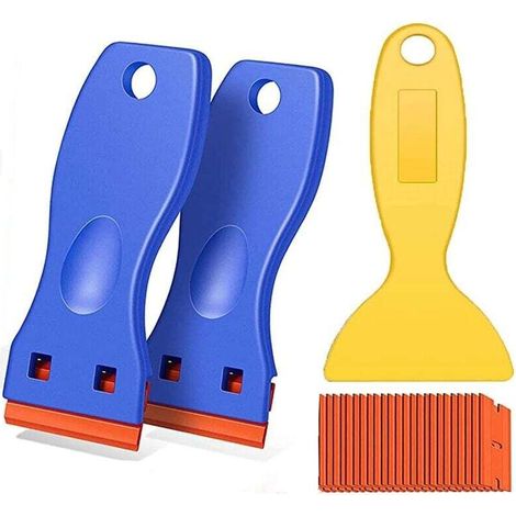 Lot de 3 Grattoirs à Lames Plastique pour Décoller Autocollants et Étiquettes Adhésives (1/4)