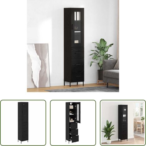Rangement moderne - Haut Armoire Chêne noir 34,5 x 34 x 180 cm Bois d'ingénierie (1/5)