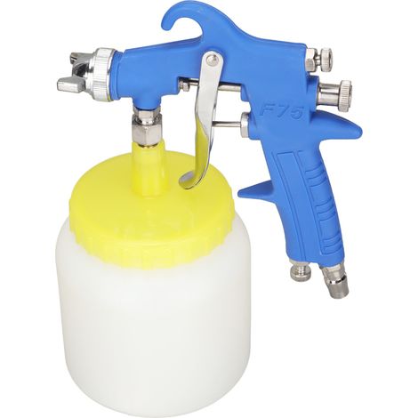 Pistolet à peinture F 75 1,5 mm, type hydrocone, machine de peinture pneumatique en acier inoxydable pour l'industrie automobile, bleu (1/5)