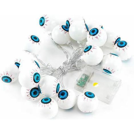 10 LED Décorations d'Halloween Eyeball Guirlande Lumineuse Décor Autorisation pour la Maison-Fonctionne sur Piles pour Intérieur Extérieur Halloween Fête Fournitures Jardin Cour Décoration (1/5)