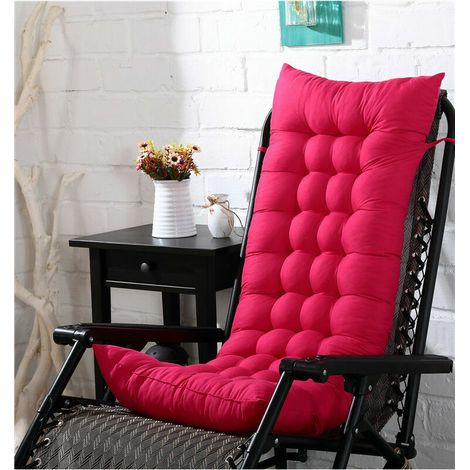 Vtizikl Coussin de chaise berçante, Coussin de chaise longue à dossier haut, Coussin fauteuil jardin epaissi, Rocking chair coussin 3D, Coussin pour chaise à bascule, fauteuil, sièges d'auto (rose rou (1/5)