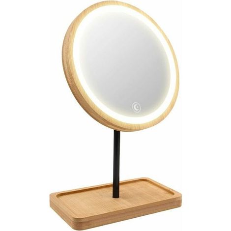 Miroir de courtoisie - LARGEIGHT - LED - Rotation 360 - Intensité variable - Couleurs multiples (1/4)