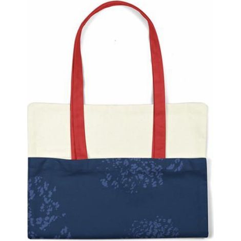 Sac Shopping - Coton - Bleu - 34 x 40 cm - Anses 30 cm - 1 Pièce (1/4)