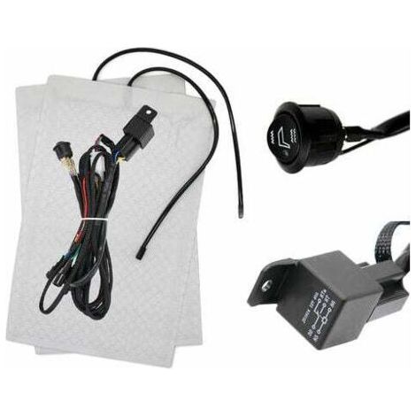 Le kit de chauffage de siège automatique avec réglage en hauteur comprend un coussin de siège et un coussin chauffant avec un interrupteur rond. (1/5)