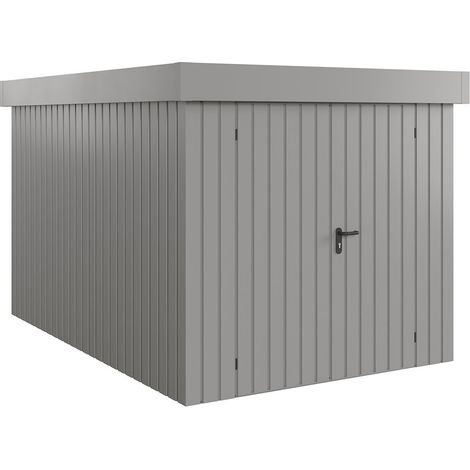 Hörmann Ecostar Metall-Gerätehaus "Euroline Trend" mit Flachdach EFD 7, graualuminium, 214 x 310 cm, 2-flüglige Tür