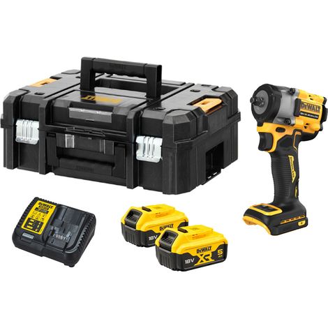 DeWalt DCF923P2T 18v XR Brushless Compact 3/8″ Impact Wrench Hog Ring Anvil Kit - 2x 5Ah Batteries, Charger & TSTAK II Case (1/3)