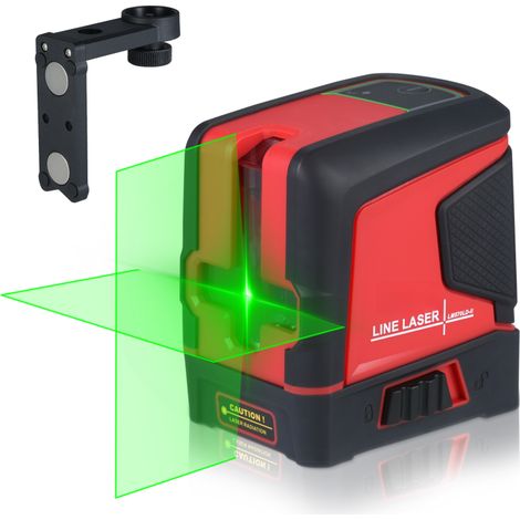Niveau laser à 2 lignes verticales/horizontales auto-nivelant avec montage magnétique (vert)