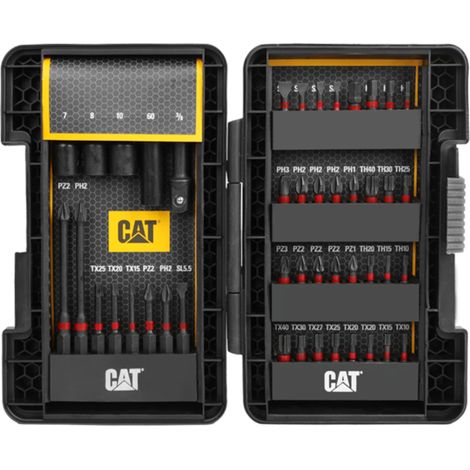 DA01902 CAT Juego de 45 puntas de destornillador con revestimiento anticorrosión