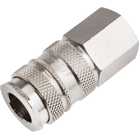 Raccord rapide pneumatique RS PRO, Filetage vers Femelle G 3/8 Femelle 3/8pouces en Laiton ( Prix pour 1 ) (1/2)