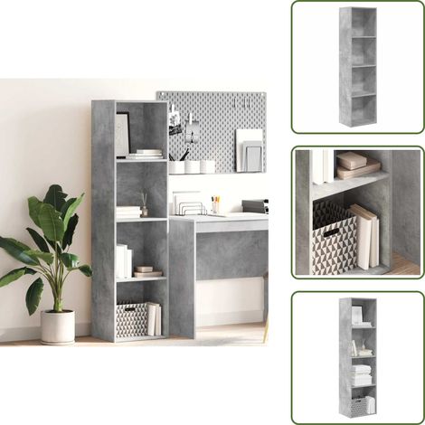 vidaXL Bücherregal Betongrau 40x30x152 cm Holzwerkstoff (1/5)
