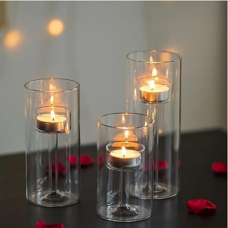 Lot de 3 DIY photophore Verre, Transparent, 3 Tailles (1/5)