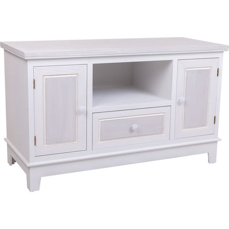 Mueble bajo de madera de blanco 100x42x60 h cm (1/5)