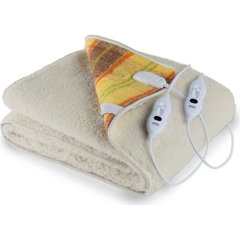 Coperta Termica Elettrica Matrimoniale in Lana 100% Scaldaletto Maxi Scozzese (1/5)
