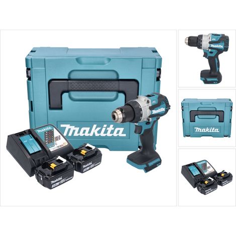 Taladro atornillador a batería Makita DDF 489 RFJ 18 V 73 Nm sin escobillas + 2x batería recargable 3,0 Ah + cargador + Makpac