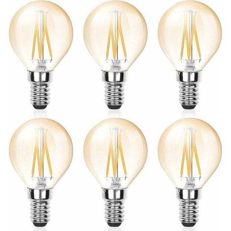 Ampoule LED E14 Filament G45, 4 W (équivalent 40 W), 220 V 380 lm, lot de 6 (1/5)