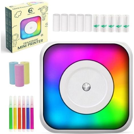 Mini imprimante pour mobile - Imprimantes de poche - Imprimante photo autocollante pour mobile - Imprimante photo et d'étiquettes - Imprimante d'étiquettes