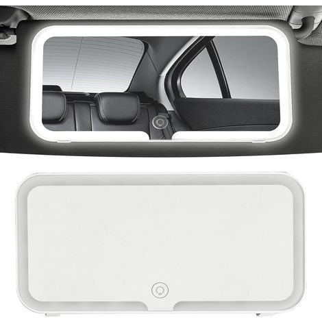 Miroir De Courtoisie Pour Pare-soleil De Voiture À LED Miroir De Maquillage Voiture Chargement USB Miroir De Maquillage De Voyage Avec 3 Modes D\'éclairage Rétroviseur de Voiture de Voyage Portable (1/4)
