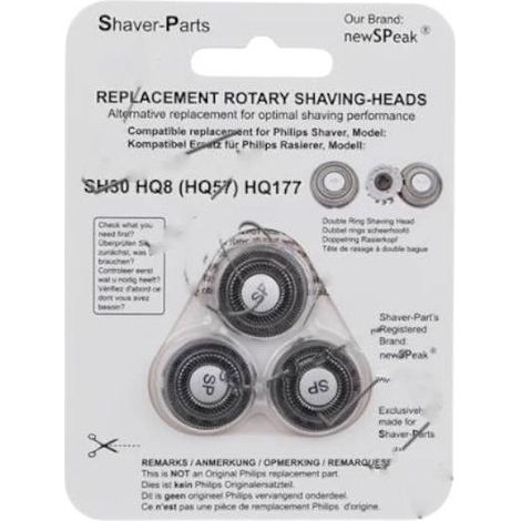 Tête de rasoir compatible Philips SH30 HQ8 HQ9 HQ177 – Précision de coupe – Compatible avec plusieurs modèles de tondeuses