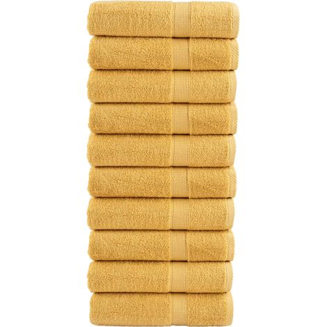 Premium Handtücher SOLUND 10 Stk. Gold 50x100 cm 600 g/m²