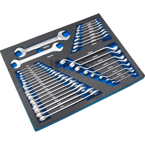 Módulo de llaves fijas, combinadas y acodadas, 35 piezas
