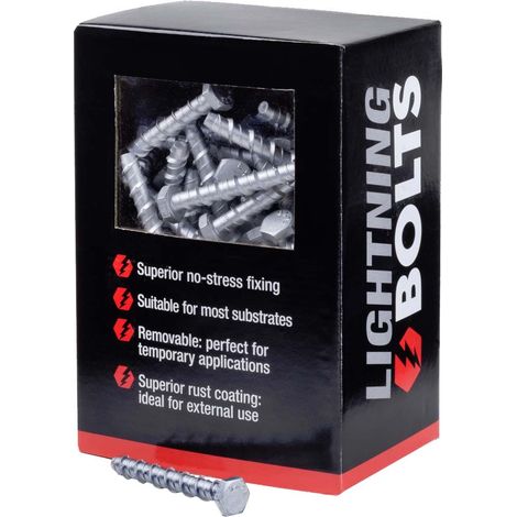 ForgeFix LGB10100 Lightning Bolt Hex Head M10 x 100mm Box 50 FORLGB10100