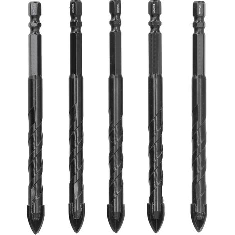 [JAMAIS UTILISÉ]Jeu de 5 forets cruciformes pour céramique, 12 mm de diamètre, pour carrelage, miroirs, porcelaine et verre. (1/5)