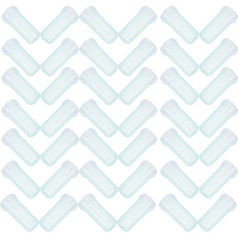50 Pièces Tubes Floraux Courts avec Bouchon, Plastique (1/5)