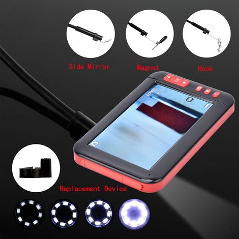 Caméra endoscope industriel polyvalent HD 1080P écran 4,3 pouces boroscope avec câble rigide 5m (1/5)