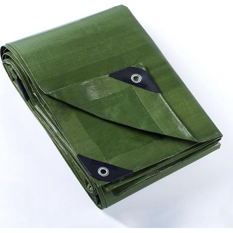 [NON UTILIZZATO] Telo protettivo impermeabile 2x2m verde 160g/m² Telo impermeabile anti UV in polietilene con occhielli