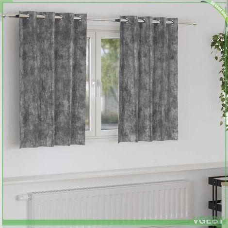 Rideaux en velours - FAFEISY - 4107653 - Occultant - 140 x 140 cm - Gris (1/5)
