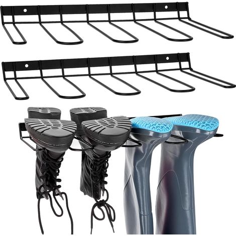Lot de 3 Range-Bottes muraux en métal pour 6 Paires Installation murale (1/5)