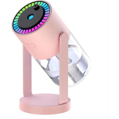 Umidificatore alimentato tramite USB con timer di proiezione del cielo stellato (6-8 ore), spegnimento automatico e illuminazione colorata, ideale per camera da letto, auto e ufficio (rosa).