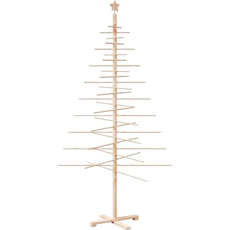 Arbre de Noël Sapin de Noël en bois pour décoration 210 cm bois massif de pin (1/5)